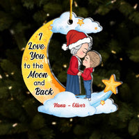 Personalized Christmas Gift For Grandson Love To The Moon And Back Ornament 30528 thumb 1