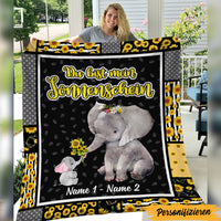 Personalized Elephant Mom Grandma German Mama Oma Blanket AP1422 95O47 thumb 1