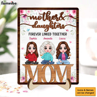 Personalized Gift For Mom Daughter Forever Linked Together 2 Layered Wooden Plaque 31728 thumb 1