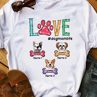Personalized Love Dog Mom Life T Shirt FB31 30O53 thumb 1
