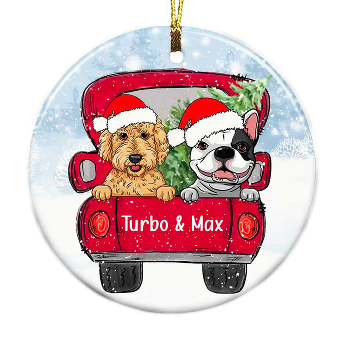 Personalized Dog Christmas Circle Ornament SB301 81O34 1