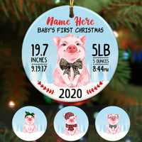 Personalized Pig Baby First Christmas  Ornament OB91 73O60 thumb 1
