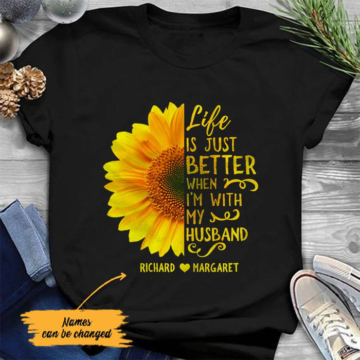 Personalized Husband And Wife Sunflower T Shirt JN91 85O65 1