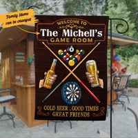 Personalized Game Room Billiards & Dart Flag AG131 95O53 thumb 1
