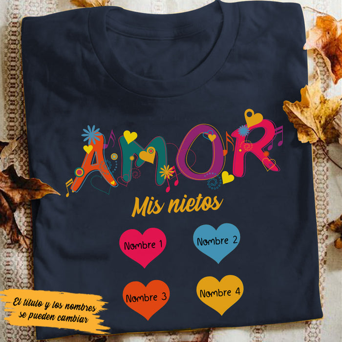 Personalized Spanish Mamá Abuela Love Mom Grandma T Shirt MY38 65O53 1