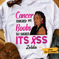 Personalized BWA Breast Cancer Kicked Its Butt T Shirt AG212 26O57 thumb 1