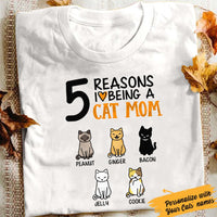 Personalized Cat Mom White T Shirt JN132 73O57 thumb 1