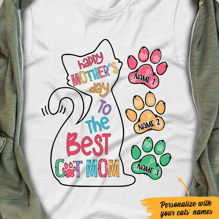 Personalized The Best Cat Mom Grandma T Shirt MR153 65O47 1