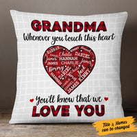 Personalized Grandma Mom Touch This Heart Pillow MR42 30O53 (Insert Included) thumb 1