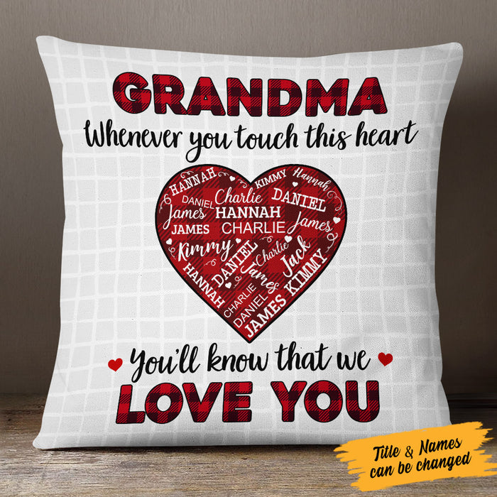Personalized Grandma Mom Touch This Heart Pillow MR42 30O53 (Insert Included) 1