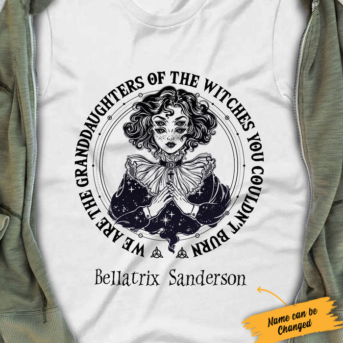 Personalized Granddaughter Of Witch Halloween White T Shirt SJL142 81O34 1