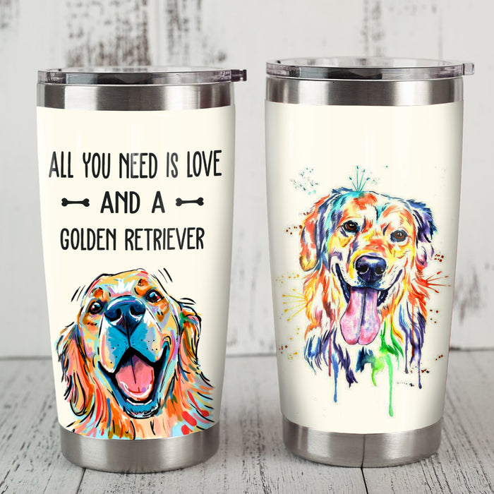 Golden Retriever Dog Steel Tumbler MR1307 68O42 1