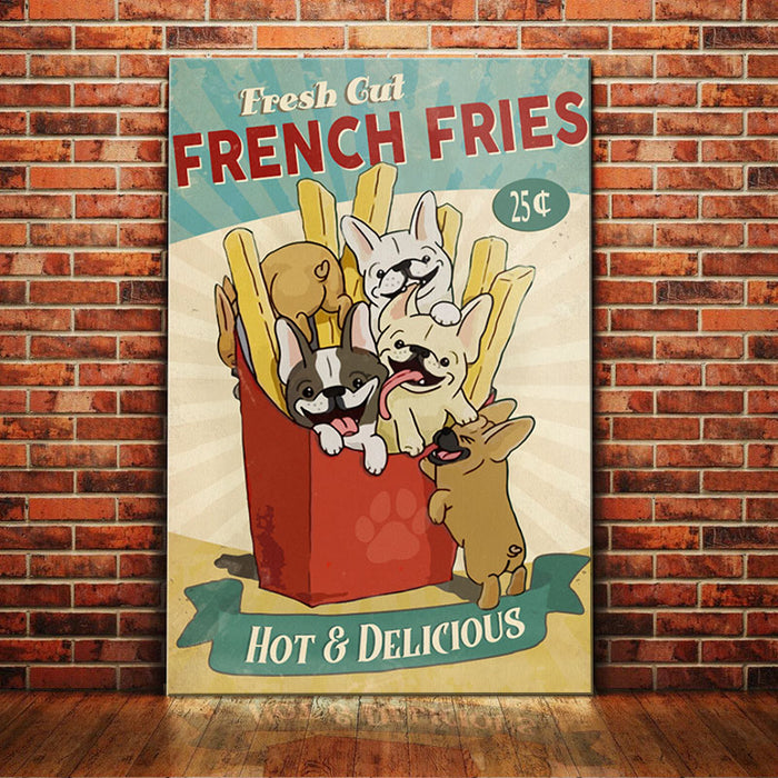 French Bulldog Fries Canvas FB2602 85O58 1