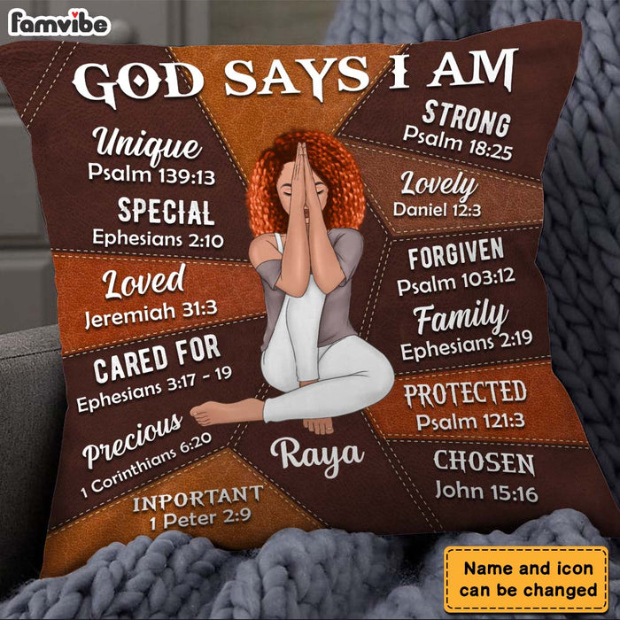 Personalized Daughter Granddaughter God Says You Are Leather Pattern Pillow 22657 1