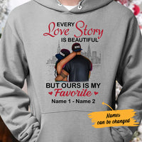 Personalized Black Couple Love Story Hoodie AG111 30O53 thumb 1