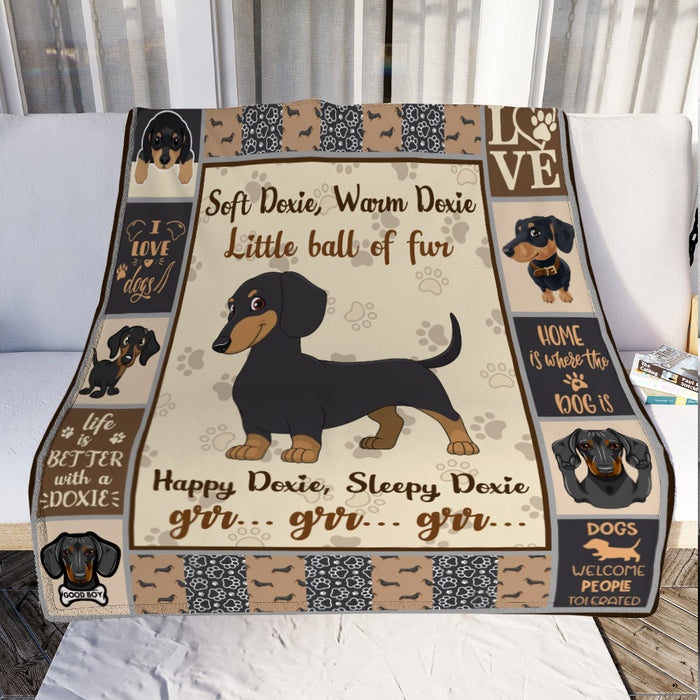 Dachshund Dog  Fleece Blanket OCT0301 81O52 1