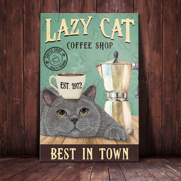 British Shorthair Cat Coffee Company Canvas FB1103 95O42 1