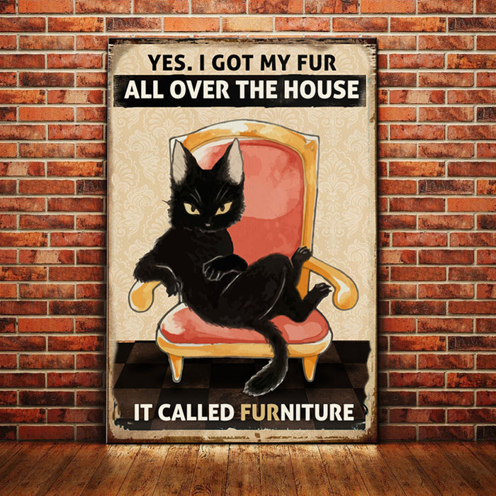 Black Cat Funny Furniture Canvas 1