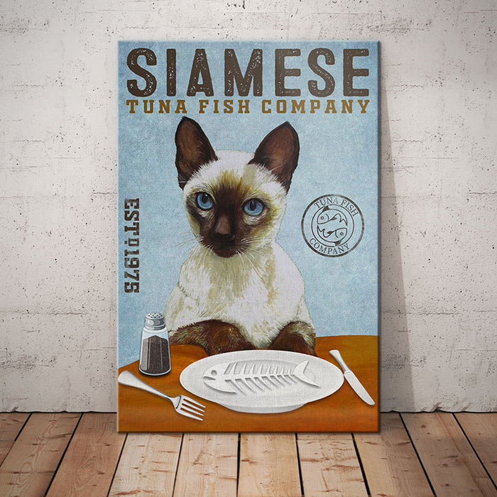 Siamese Cat Tuna Fish Company Canvas MR1101 67O39 1