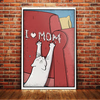 White Cat I Love Mom Canvas MY132 85O61 thumb 1