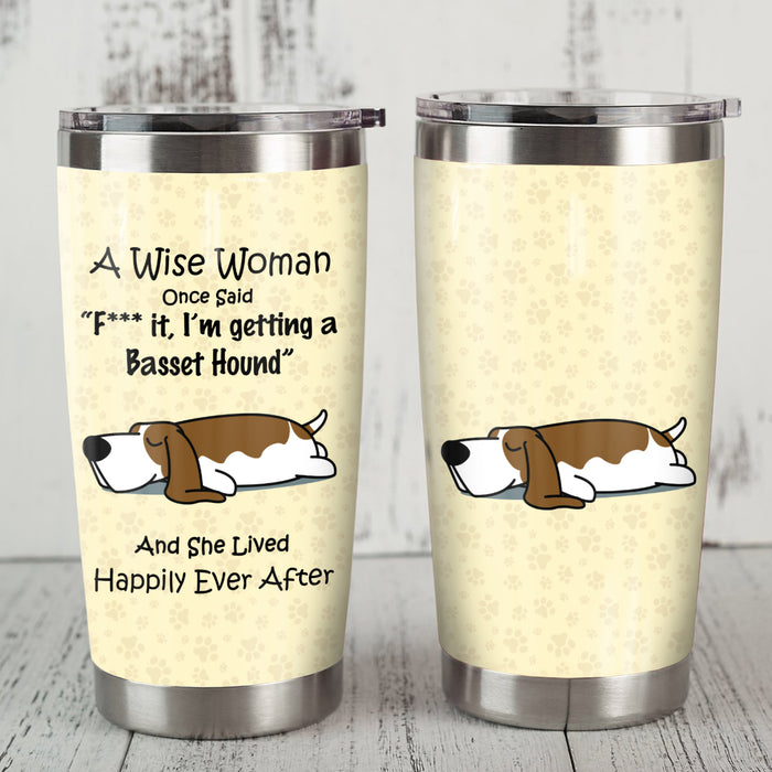 Basset Hound Dog Steel Tumbler MR0703 69O49 1