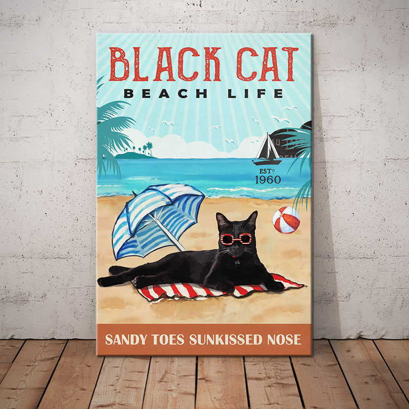 Black Cat Beach Life Canvas SMY1314 67O53