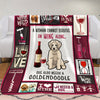 Wine and Goldendoodle Fleece Blanket A2402 87O34 1
