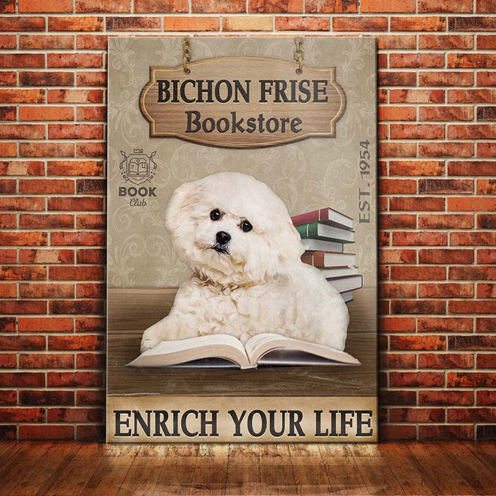 Bichon Frise Bookstore Company Canvas FB2101 69O52 1