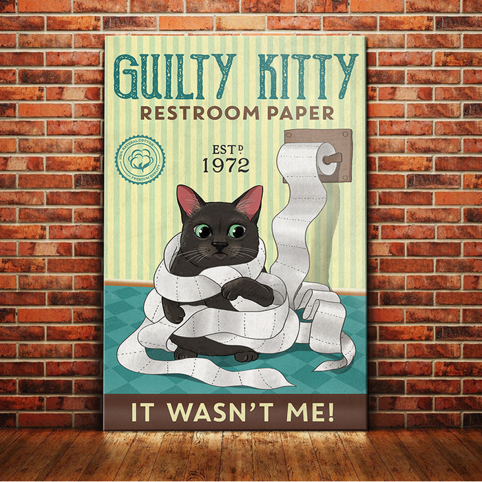 Black Cat Restroom Paper Canvas MR1201 85O61 1