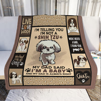 Shih Tzu Dog Dad Fleece Blanket OCT1601 68O56 thumb 1