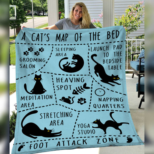 Black Cat Fleece Blanket AP1603 85O53 Famvibe