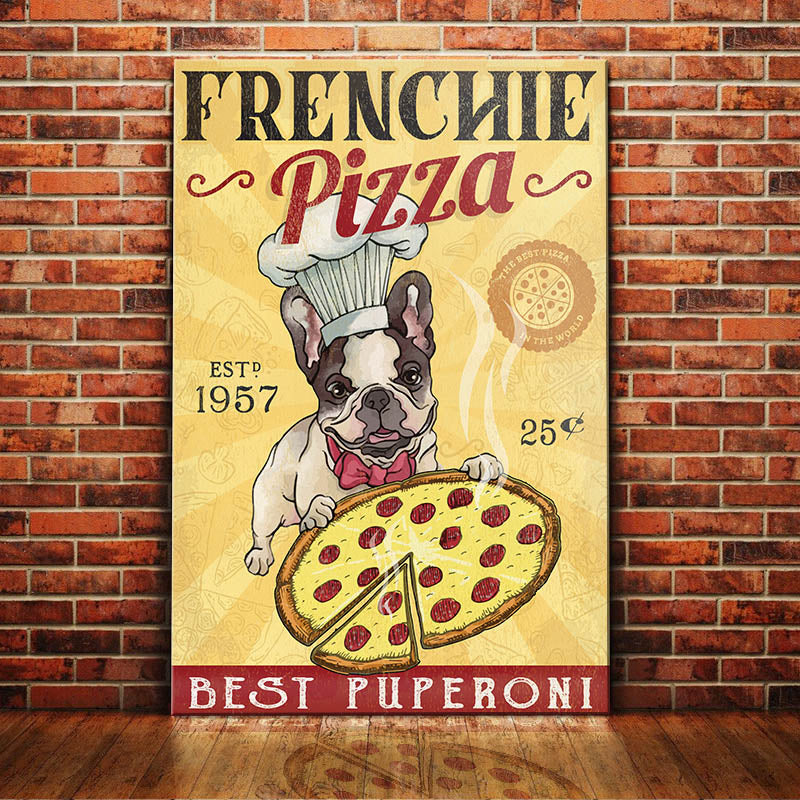 French Bulldog Pizza Canvas FB0804 85O53