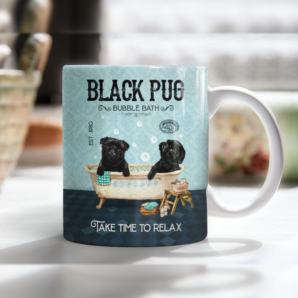 Black Pug Bubble Bath Mug MY154 67O58