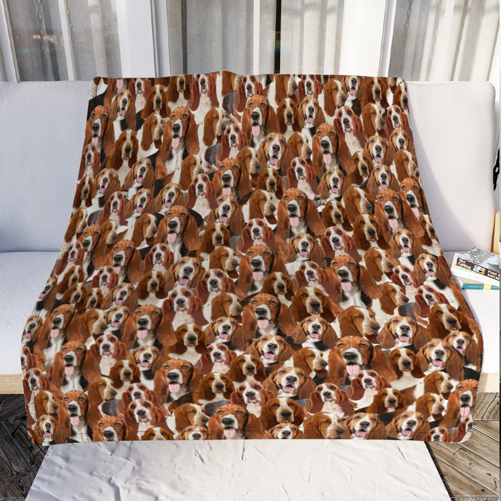 Basset Hound Dog Fleece Blanket JR1302 81O59