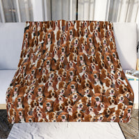 Basset Hound Dog Fleece Blanket JR1302 81O59 thumb 1