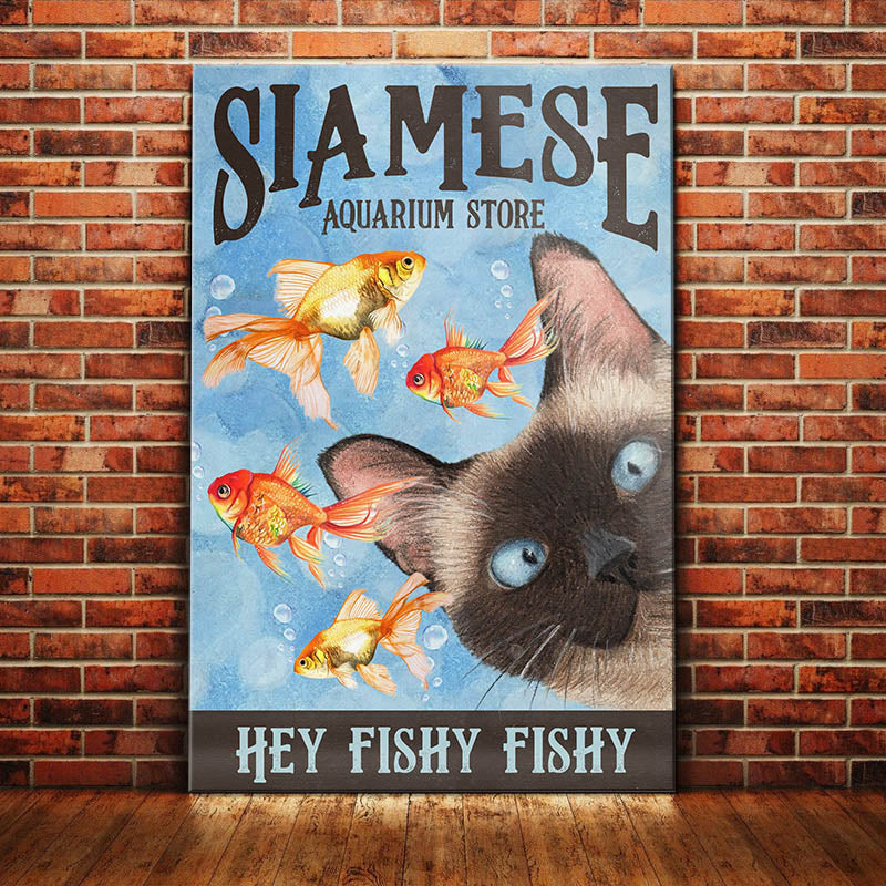Siamese Cat Aquarium Store Canvas MR1001 67O42