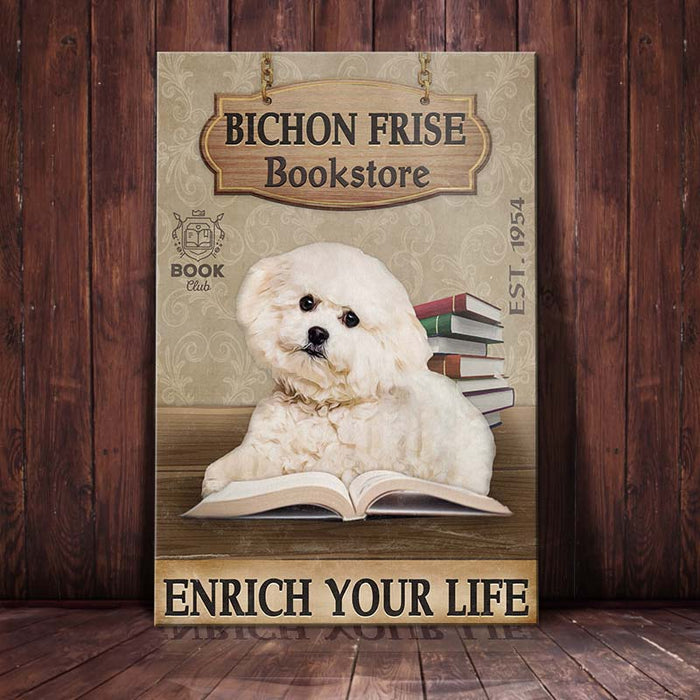 Bichon Frise Bookstore Company Canvas FB2101 69O52 1