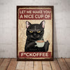 Black Cat Funny Coffee Canvas MY115 85O34 1