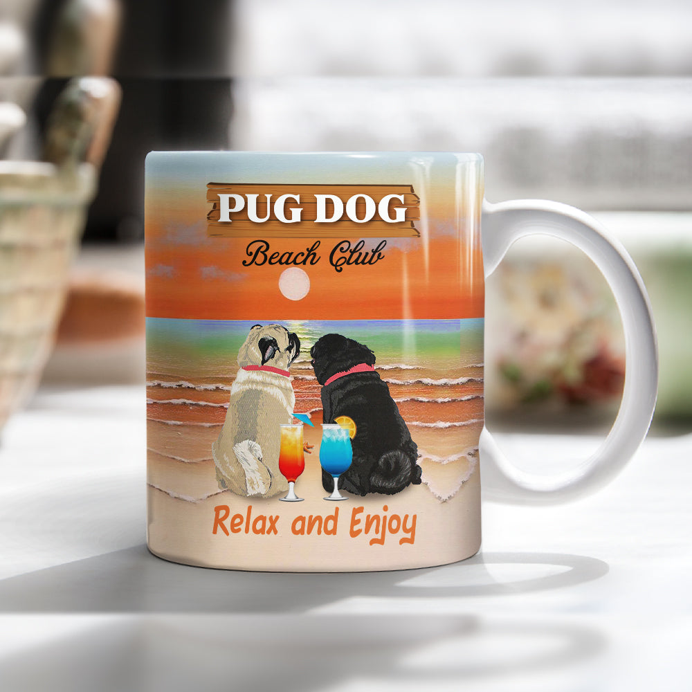 Pug Dog Beach Club Mug MR0402 73O59