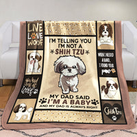 Shih Tzu Dog Dad Fleece Blanket OCT1601 68O56 thumb 1