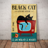 Black Cat Living Room Canvas MR0403 90O58 thumb 1