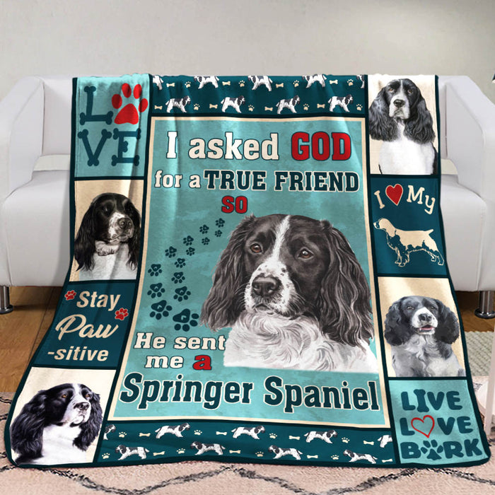 Springer Spaniel Dog Fleece Blanket MR0501 68O51 1