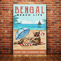 Bengal Cat Beach Life Canvas SMY212 67O53 thumb 1