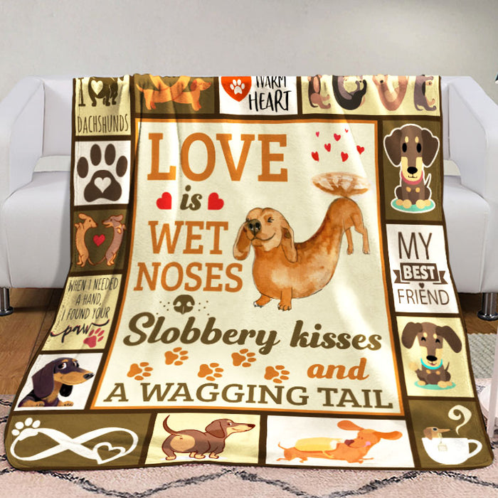 Dachshund Dog Fleece Blanket AU0603 90O35 1