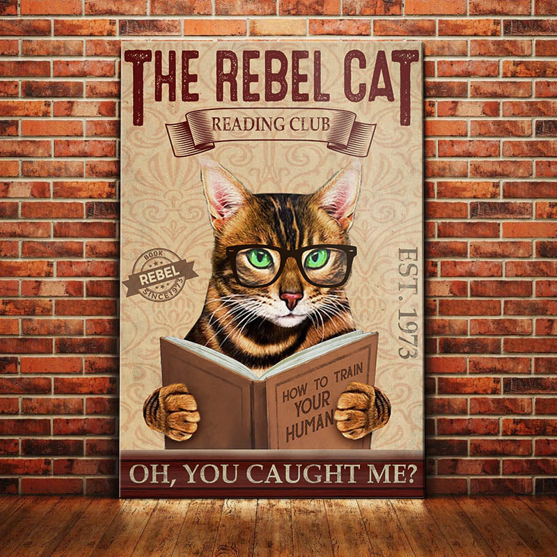 Bengal Cat Reading Club Canvas MR0902 90O39