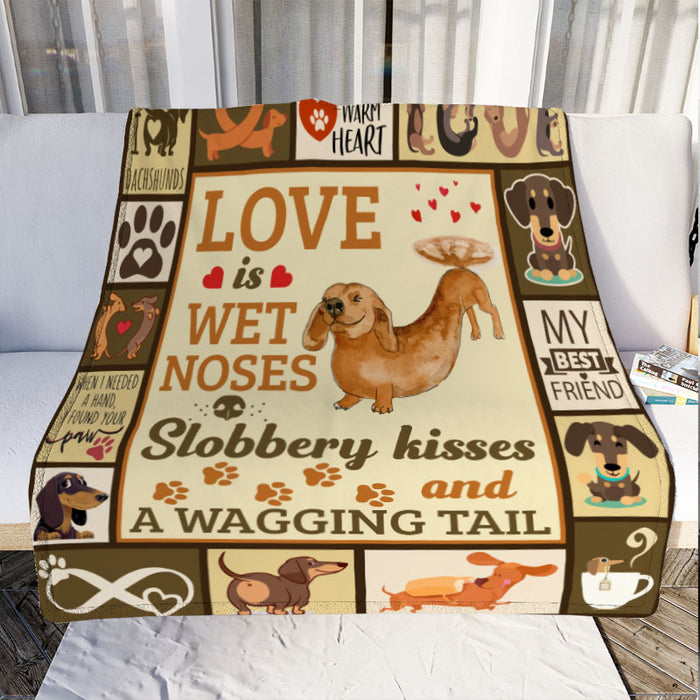Dachshund Dog Fleece Blanket AU0603 90O35 1