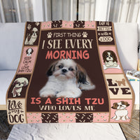 Shih Tzu Dog Mom Fleece Blanket NOV0203 78O42 thumb 1