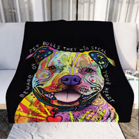 Pitbull Dog Fleece Blanket JR1303 81O52 thumb 1