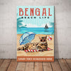 Bengal Cat Beach Life Canvas SMY212 67O53 1
