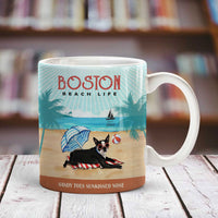 Boston Terrier Dog Beach Life Mug SMY132 67O53 thumb 1